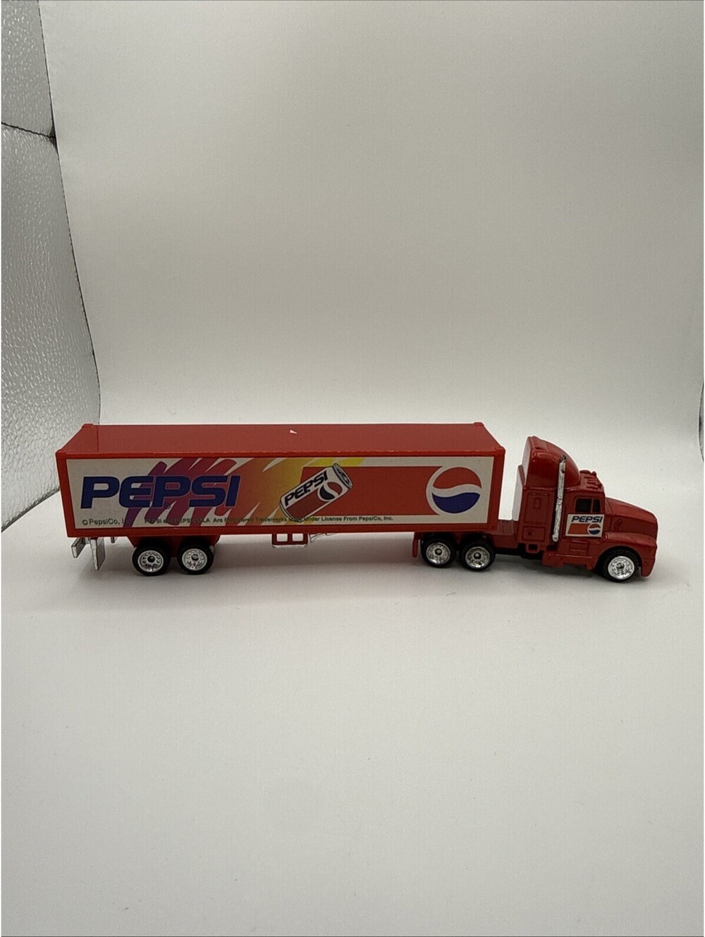 Vintage Golden Wheel Pepsi Team Die-Cast Pepsi Cola Red Semi Truck & Trailer